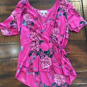 Lucky Brand half wrap blouse